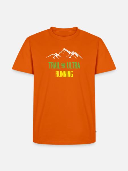 Trail und Ultra Running - Männer Premium Bio T-Shirt - Orange 