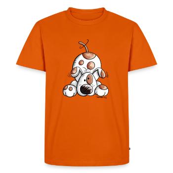 Funny Chien - Chiens - Comique - T-shirt Premium bio Homme - orange  - Devant - Nico (187cm)