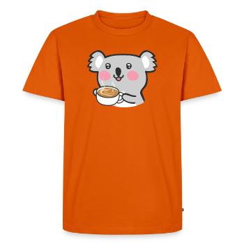 Koala Coffee Cheer - Men's Premium Organic T-Shirt - orange  - Front - Nico (187cm)