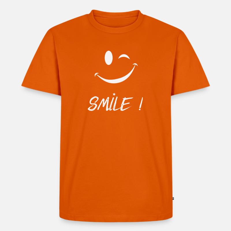 Smile - Männer Premium Bio T-Shirt - Orange 