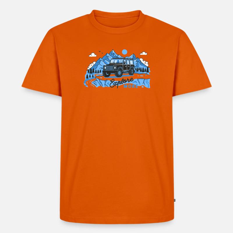 Defender explore more - Männer Premium Bio T-Shirt - Orange 