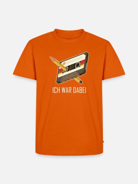 Kassette Bleistift 80er 90er Erinnerung Geschenk - Männer Premium Bio T-Shirt - Orange 