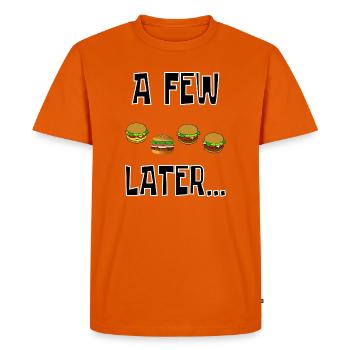 a few hamburgers later - Men's Premium Organic T-Shirt - orange  - Front - Nico (187cm)