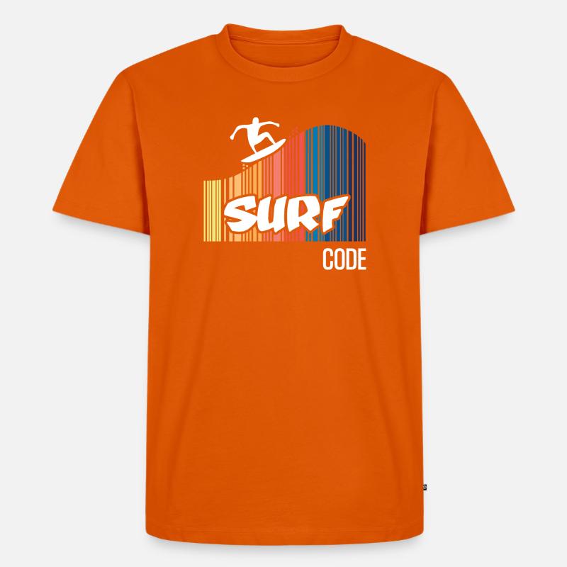 Code de surf (sombre) - T-shirt Premium bio Homme - orange 