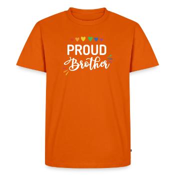 Fier frère - T-shirt Premium bio Homme - orange  - Devant - Nico (187cm)