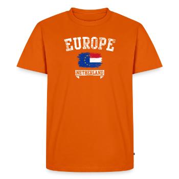 Europe Pays-Bas Drapeau Grunge - T-shirt Premium bio Homme - orange  - Devant - Nico (187cm)