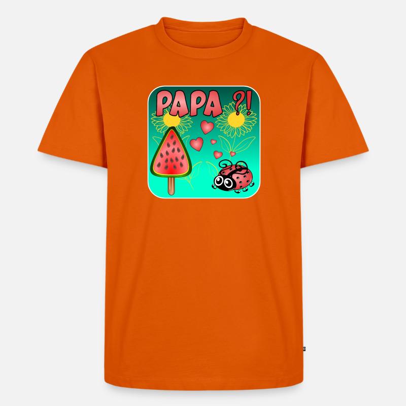 Wassermelonen Eiscreme - PAPA MARIENKÄFER - Männer Premium Bio T-Shirt - Orange 