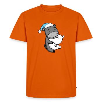 Âne avec oreiller et bonnet de couchage - T-shirt Premium bio Homme - orange  - Devant - Nico (187cm)