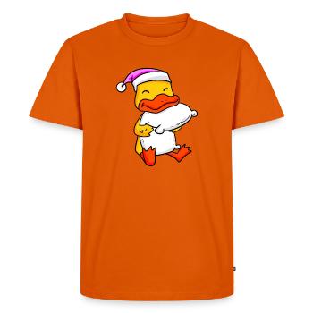 Canard avec oreiller et bonnet de couchage - T-shirt Premium bio Homme - orange  - Devant - Nico (187cm)