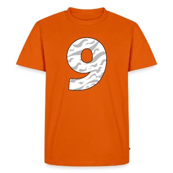 NINE - 9 - Men's Premium Organic T-Shirt - orange  - Front - Nico (187cm)