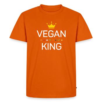 Vegan King - Men's Premium Organic T-Shirt - orange  - Front - Nico (187cm)
