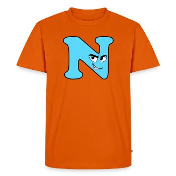 N - Men's Premium Organic T-Shirt - orange  - Front - Nico (187cm)