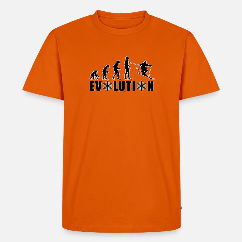EVOLUTION Ski Winter Geschenk Weihnachtsgeschenk - Männer Premium Bio T-Shirt - Orange 