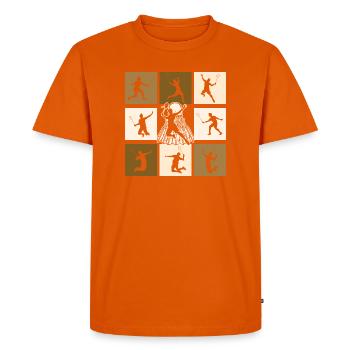 Badminton - T-shirt Premium bio Homme - orange  - Devant - Nico (187cm)