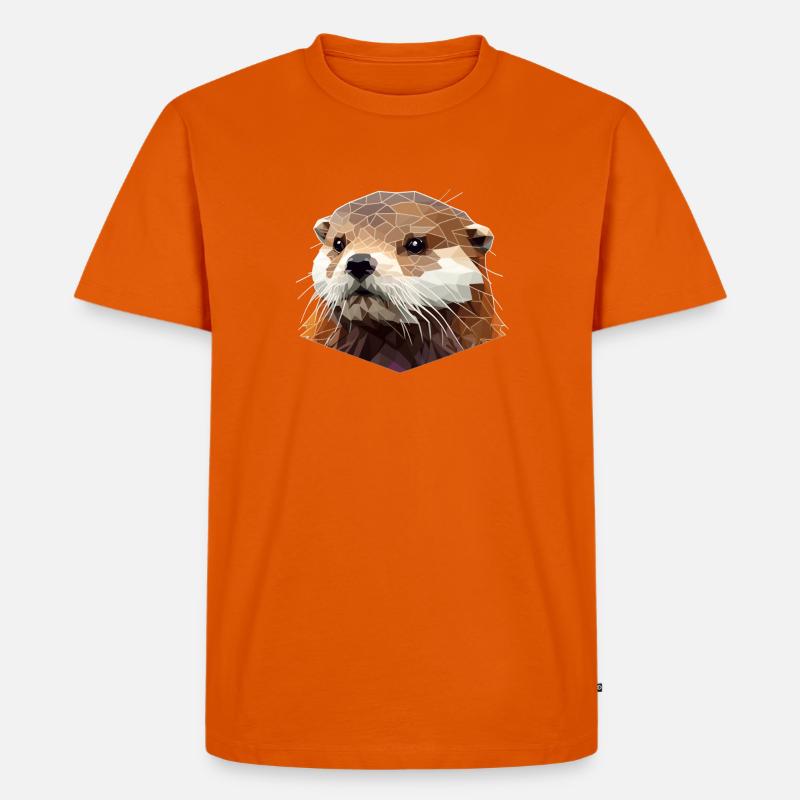 Polygon Otter - Männer Premium Bio T-Shirt - Orange 
