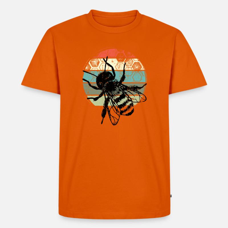 Retro Mosquito Circle - Männer Premium Bio T-Shirt - Orange 