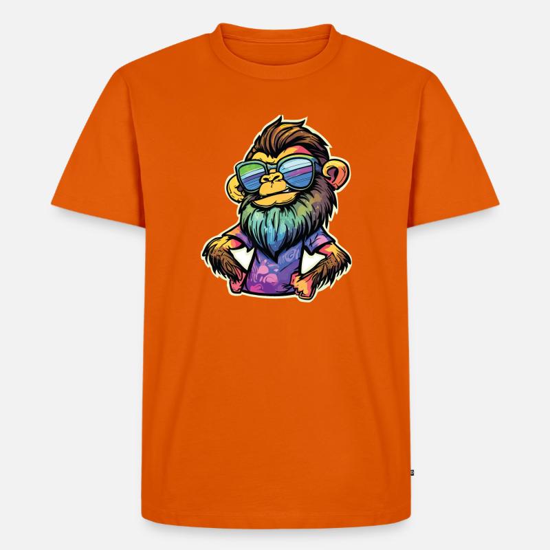 Funky Affe - Männer Premium Bio T-Shirt - Orange 