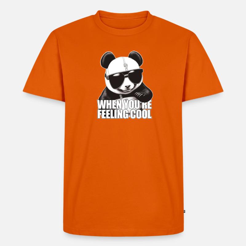 Cool panda feeling good - Männer Premium Bio T-Shirt - Orange 
