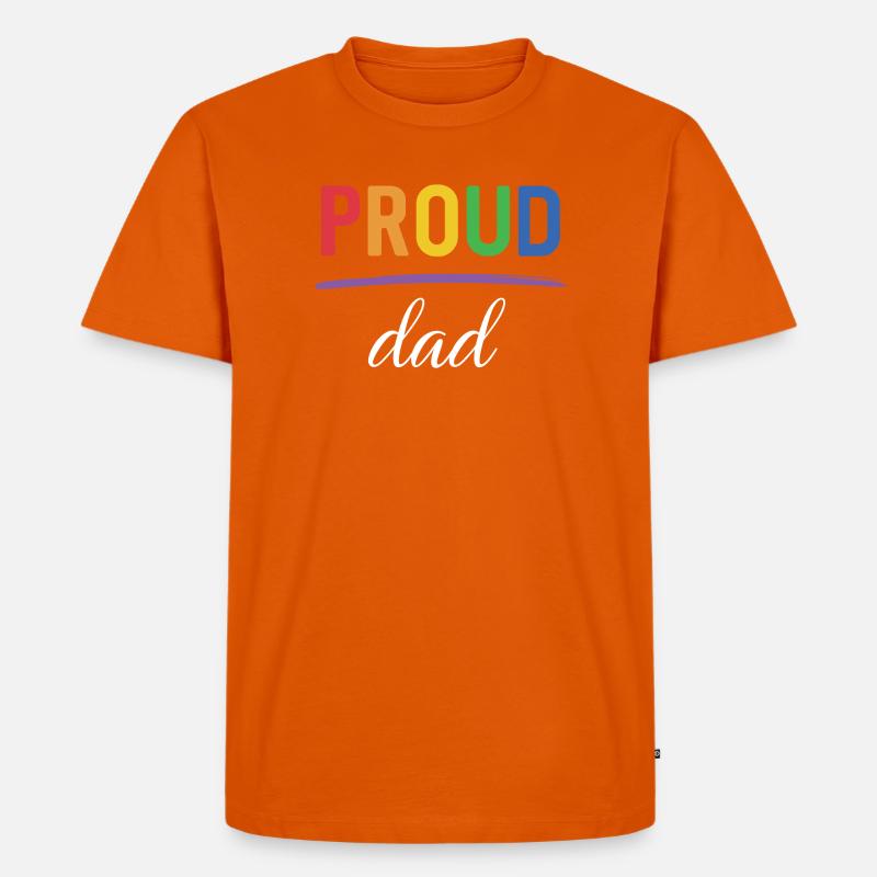 LGBT Proud Dad - Pride-Monat - Männer Premium Bio T-Shirt - Orange 