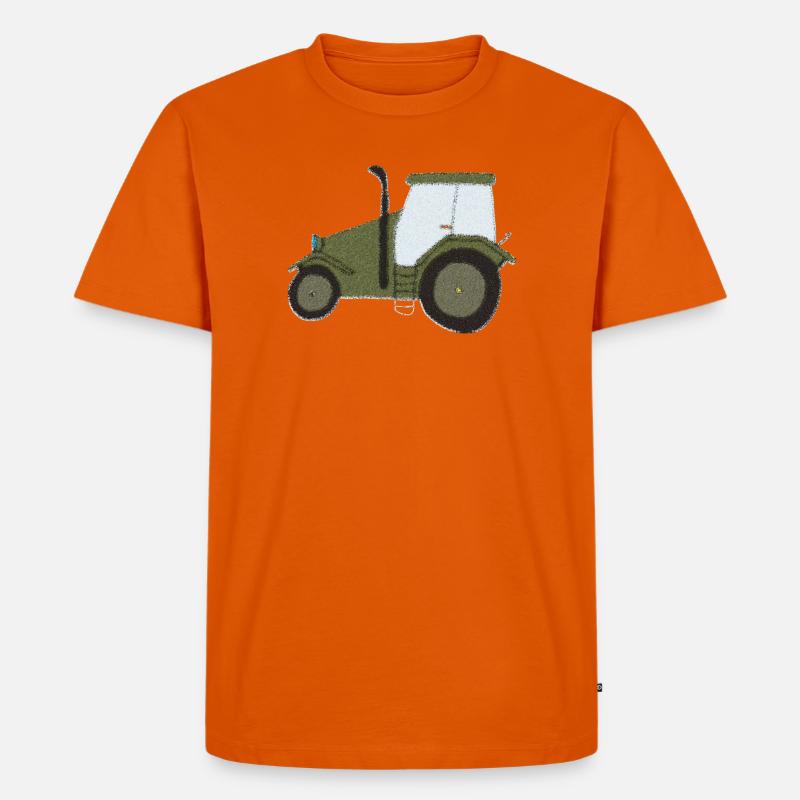 traktor oldtimer impressionismus - Männer Premium Bio T-Shirt - Orange 