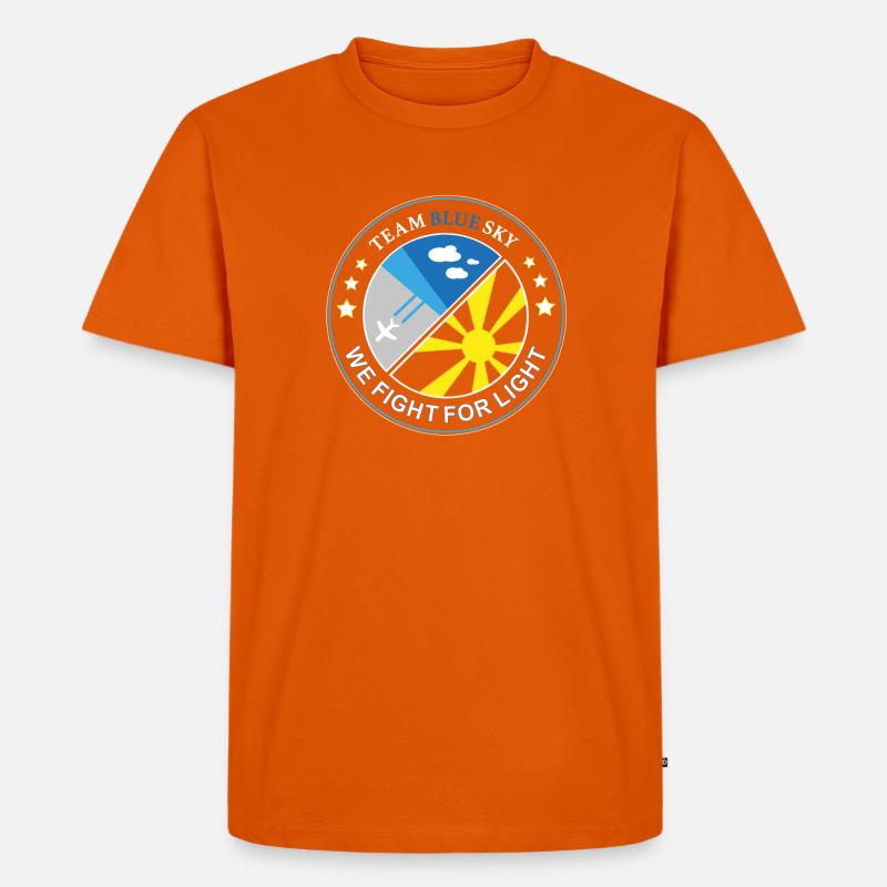 Blue Sky Flight Team Abzeichen - Männer Premium Bio T-Shirt - Orange 