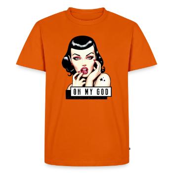 Lola Rockabilly Illustration TShirt - T-shirt Premium bio Homme - orange  - Devant - Nico (187cm)