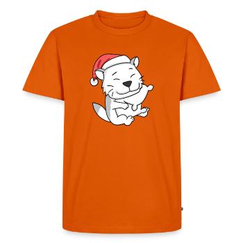 Chat Mignon Burmilla Fatigué Noël - T-shirt Premium bio Homme - orange  - Devant - Nico (187cm)