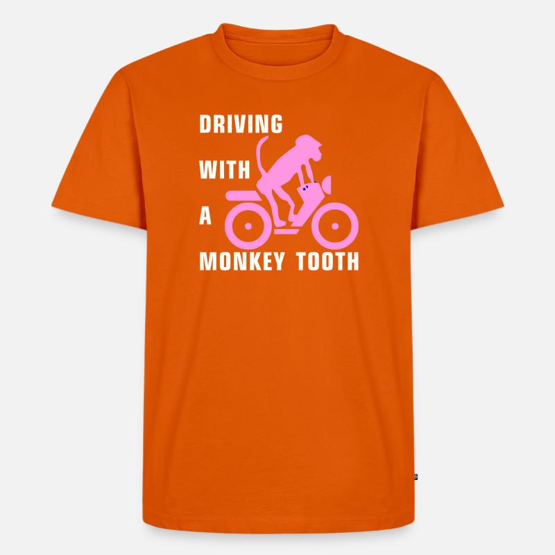 Driving with a monkey tooth - Affenzahn - Männer Premium Bio T-Shirt - Orange 