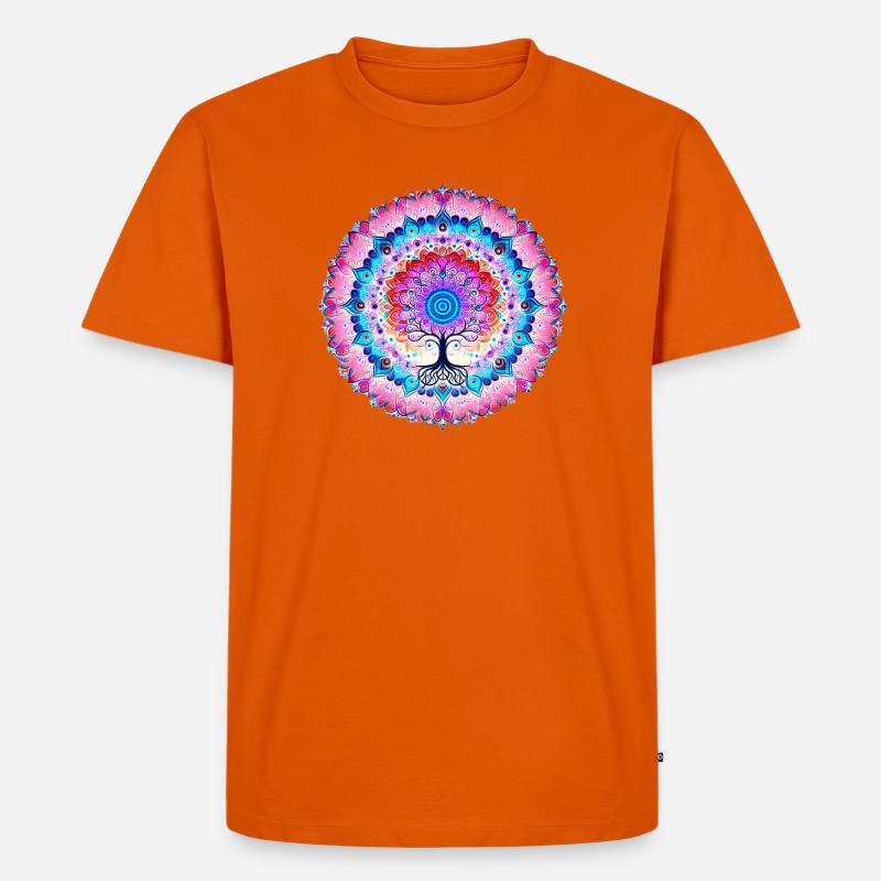 Mandala-Baum der Farben - Männer Premium Bio T-Shirt - Orange 