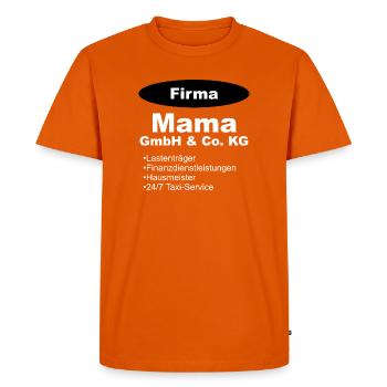 Mom GmbH Company Gift Mother - Men's Premium Organic T-Shirt - orange  - Front - Nico (187cm)