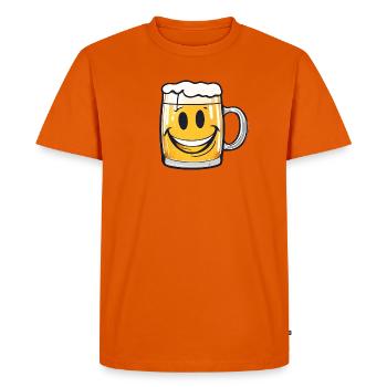 Bonne bière ! - T-shirt Premium bio Homme - orange  - Devant - Nico (187cm)