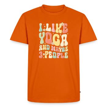 I Like Yoga and Maybe 3 People - Men's Premium Organic T-Shirt - orange  - Front - Nico (187cm)