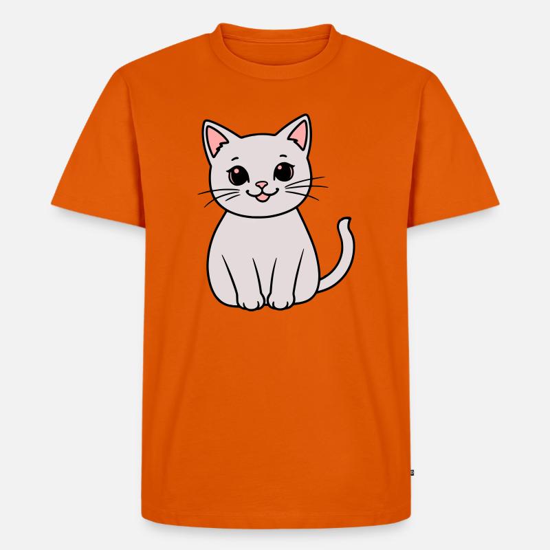 graues Kätzchen - Männer Premium Bio T-Shirt - Orange 
