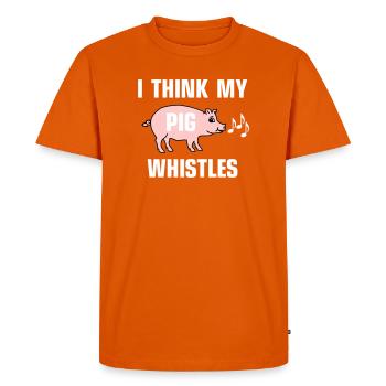 Je pense que mon cochon siffle - T-shirt Premium bio Homme - orange  - Devant - Nico (187cm)