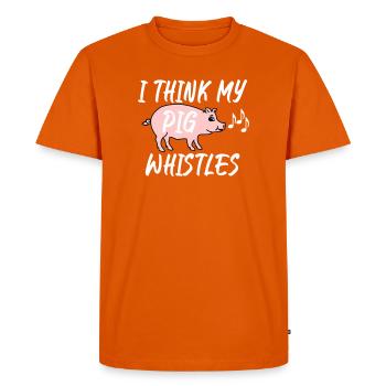 Je pense que mon cochon siffle - T-shirt Premium bio Homme - orange  - Devant - Nico (187cm)
