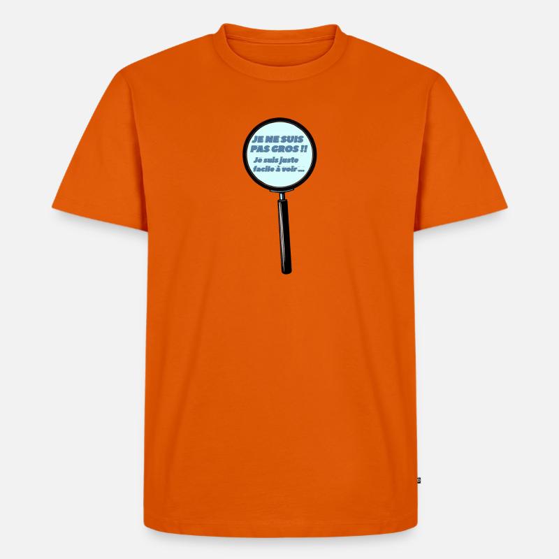 Ich bin nicht dick - Männer Premium Bio T-Shirt - Orange 