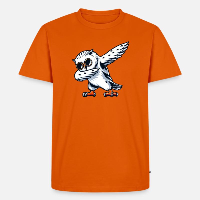 Coole Schneeeule Dabbing Pose - Männer Premium Bio T-Shirt - Orange 