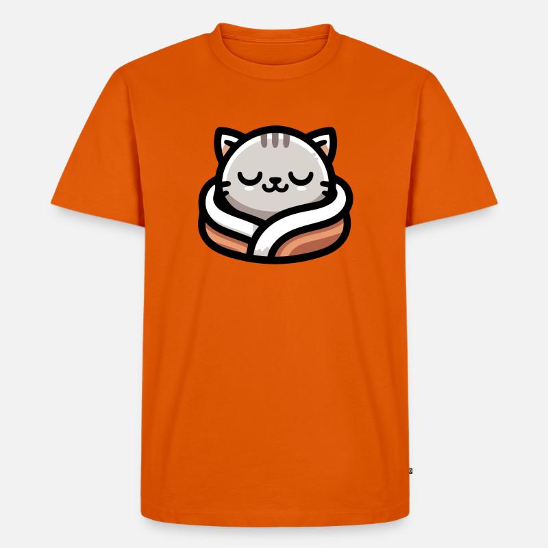 Schlummerpfoten: Der verträumte Tabby - Männer Premium Bio T-Shirt - Orange 