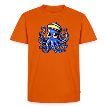 Octopus - Men's Premium Organic T-Shirt - orange  - Front - Nico (187cm)