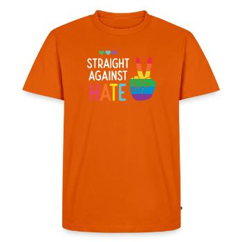 LGBT Pride Month - Straight Against Hate - Men's Premium Organic T-Shirt - orange  - Front - Nico (187cm)