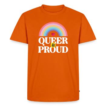 LGBT Pride Month - Queer and Proud - Men's Premium Organic T-Shirt - orange  - Front - Nico (187cm)
