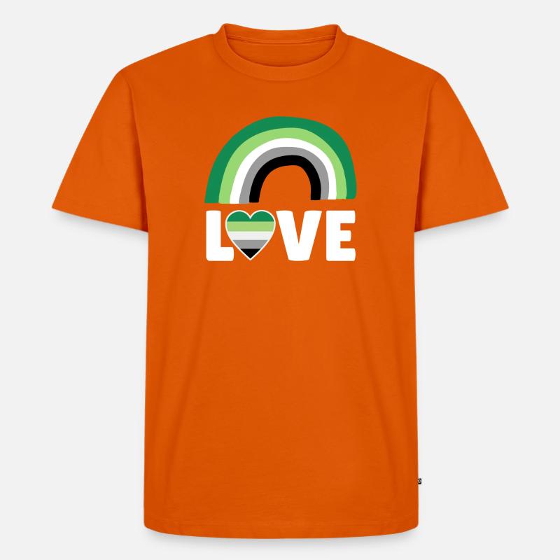 Aromantik, Aromatisch, Bogen - Männer Premium Bio T-Shirt - Orange 