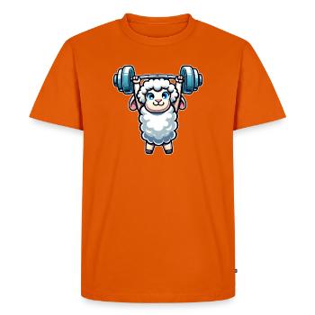 Entraînement de fitness d’haltères d’haltères d’haltères de mouton et d’agneau - T-shirt Premium bio Homme - orange  - Devant - Nico (187cm)