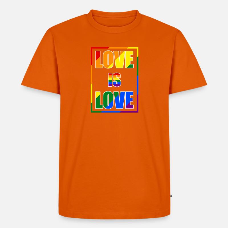 Liebe ist Liebe Pride Statement - Männer Premium Bio T-Shirt - Orange