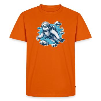 Sloth with diving equipment funny for divers - Men's Premium Organic T-Shirt - orange  - Front - Nico (187cm)