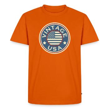Vintage USA Style Grunge Drapeau américain - T-shirt Premium bio Homme - orange  - Devant - Nico (187cm)