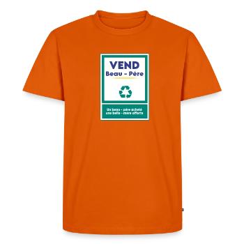 Vend beau-père - T-shirt Premium bio Homme - orange  - Devant - Nico (187cm)