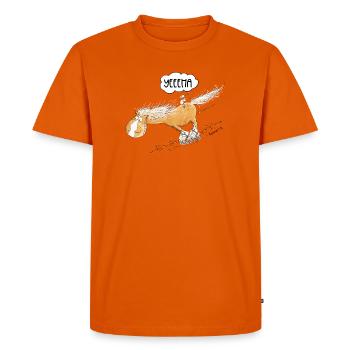 cheval avec des promenades en patins à roulettes drôles de chevaux disant - T-shirt Premium bio Homme - orange  - Devant - Nico (187cm)