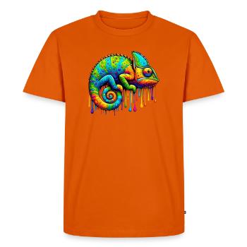 Chameleon - Men's Premium Organic T-Shirt - orange  - Front - Nico (187cm)