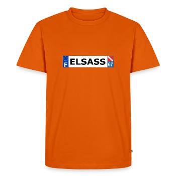 Elsass - Men's Premium Organic T-Shirt - orange  - Front - Nico (187cm)